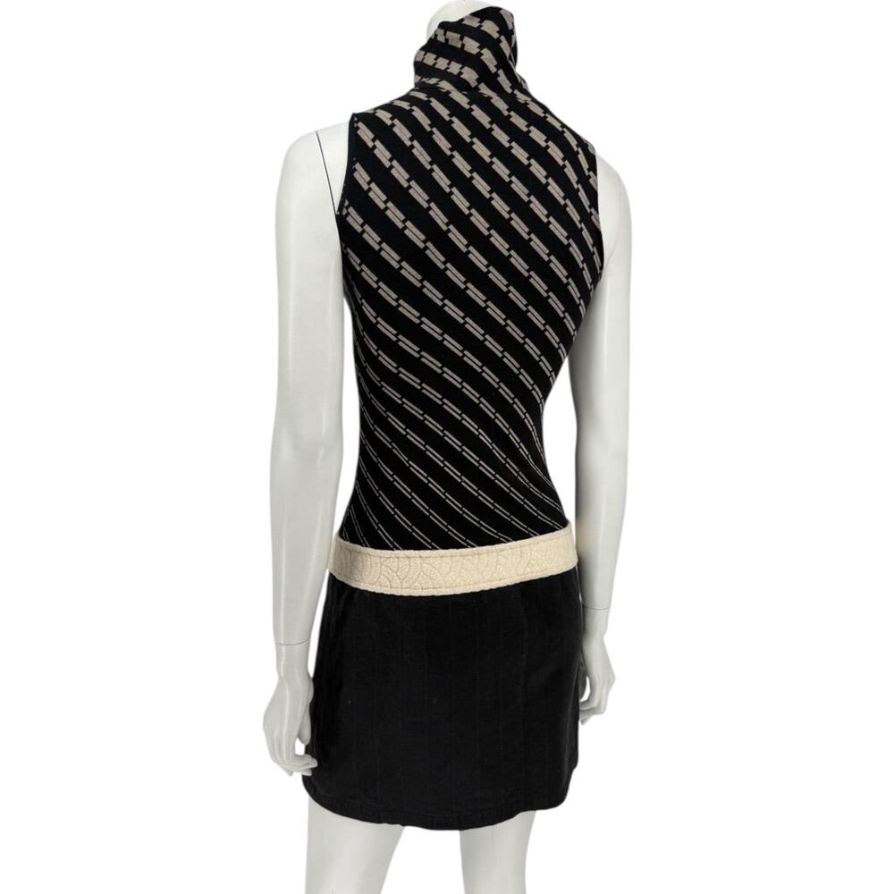 Custo Barcelona Sleeveless High-Neck Mixed-Media Mini Dress – Size 2 - Picture 9 of 16